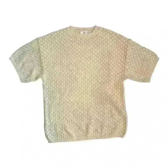 MNG by Mango Cream Crochet Oversized Top - Size S - Picture 1 of 3